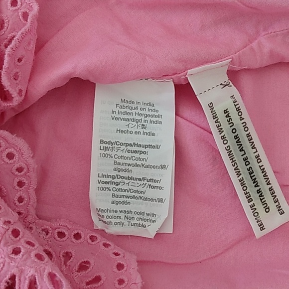 🌻J Crew washed pink eyelet dress Sz 2 - Picture 14 of 16